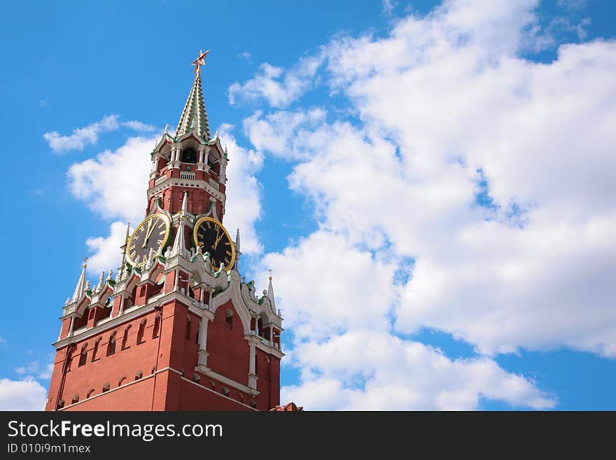 Kremlin tower on sky background