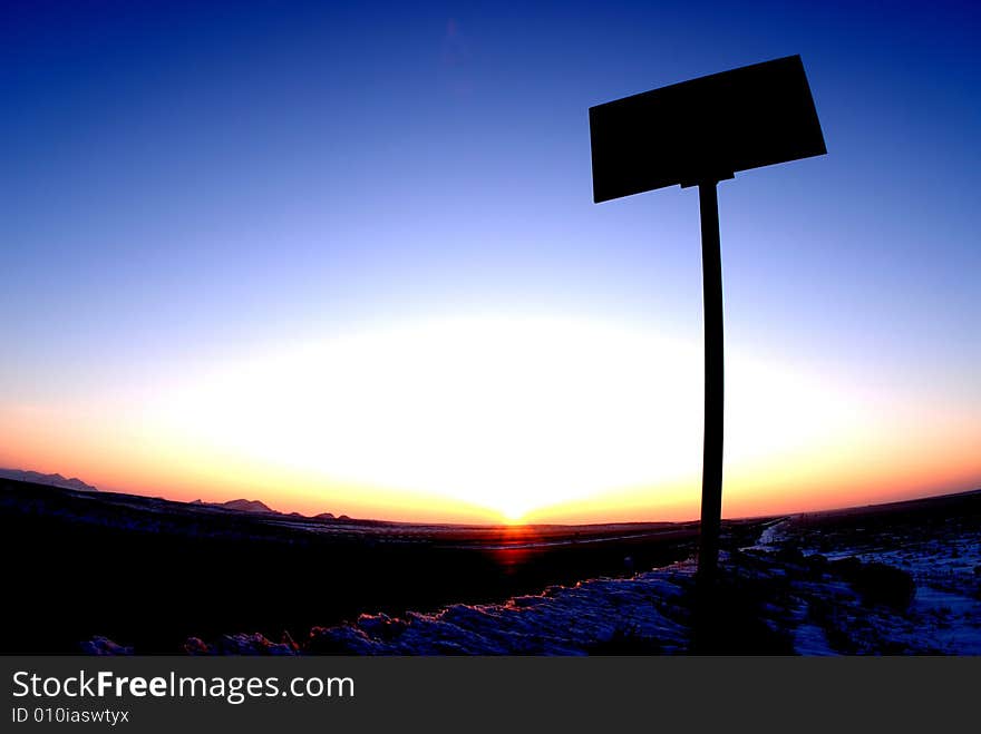 Blank highway sign