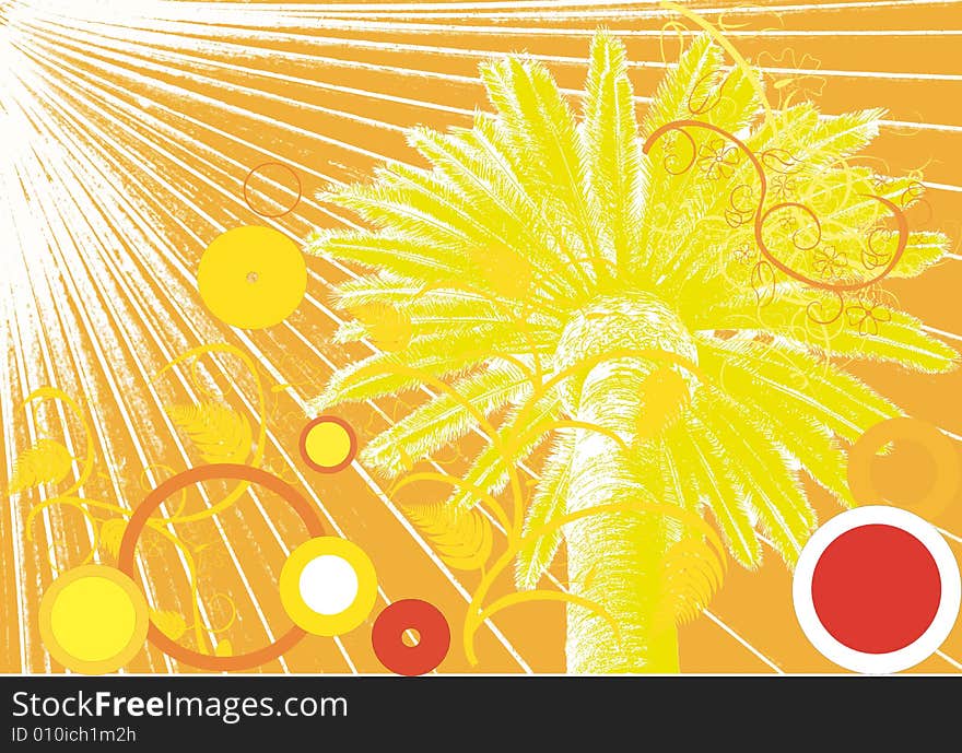 Image of sun with palm. Image of sun with palm.