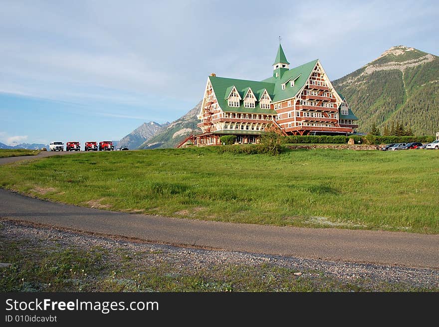 The historic prince of wales hotel in waterton lake national park, alberta, canada. The historic prince of wales hotel in waterton lake national park, alberta, canada