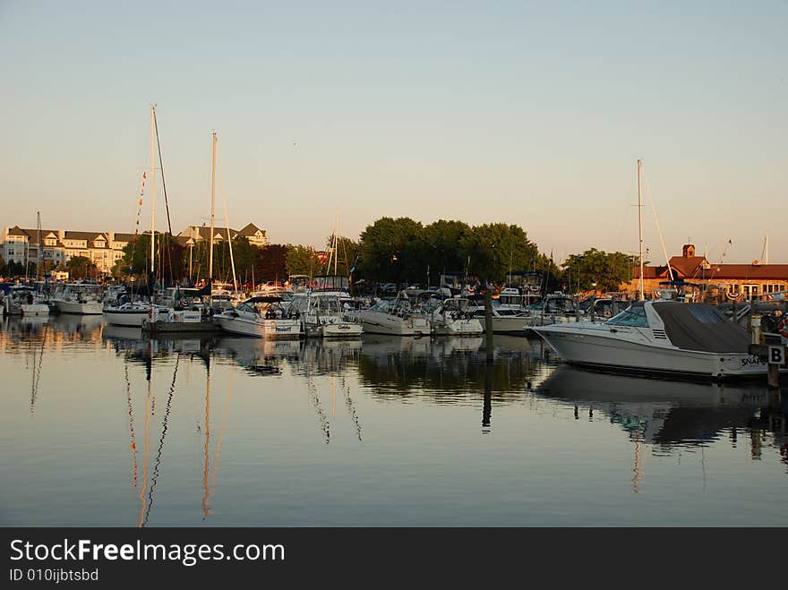 Boat yard in Ludington, Michigan.  Took this shot during the day of 4th of July.  Our nations day to celebrate freedom. Boat yard in Ludington, Michigan.  Took this shot during the day of 4th of July.  Our nations day to celebrate freedom.