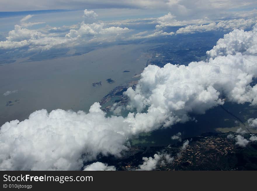 Clouds over islands