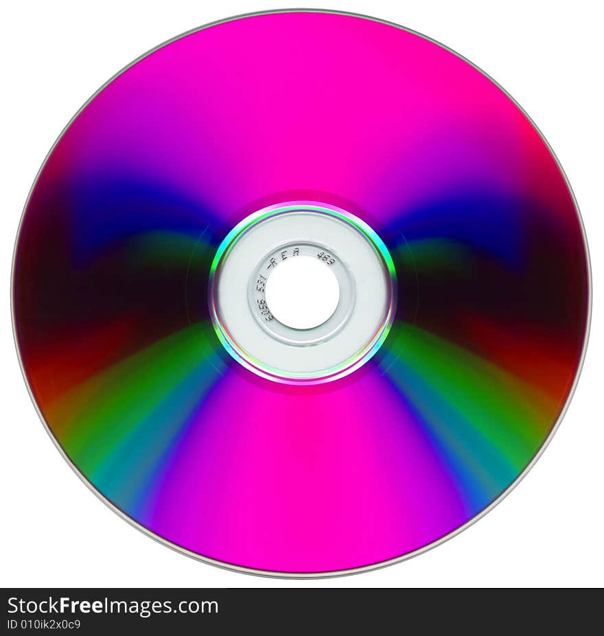 Compact disk isolated on white background