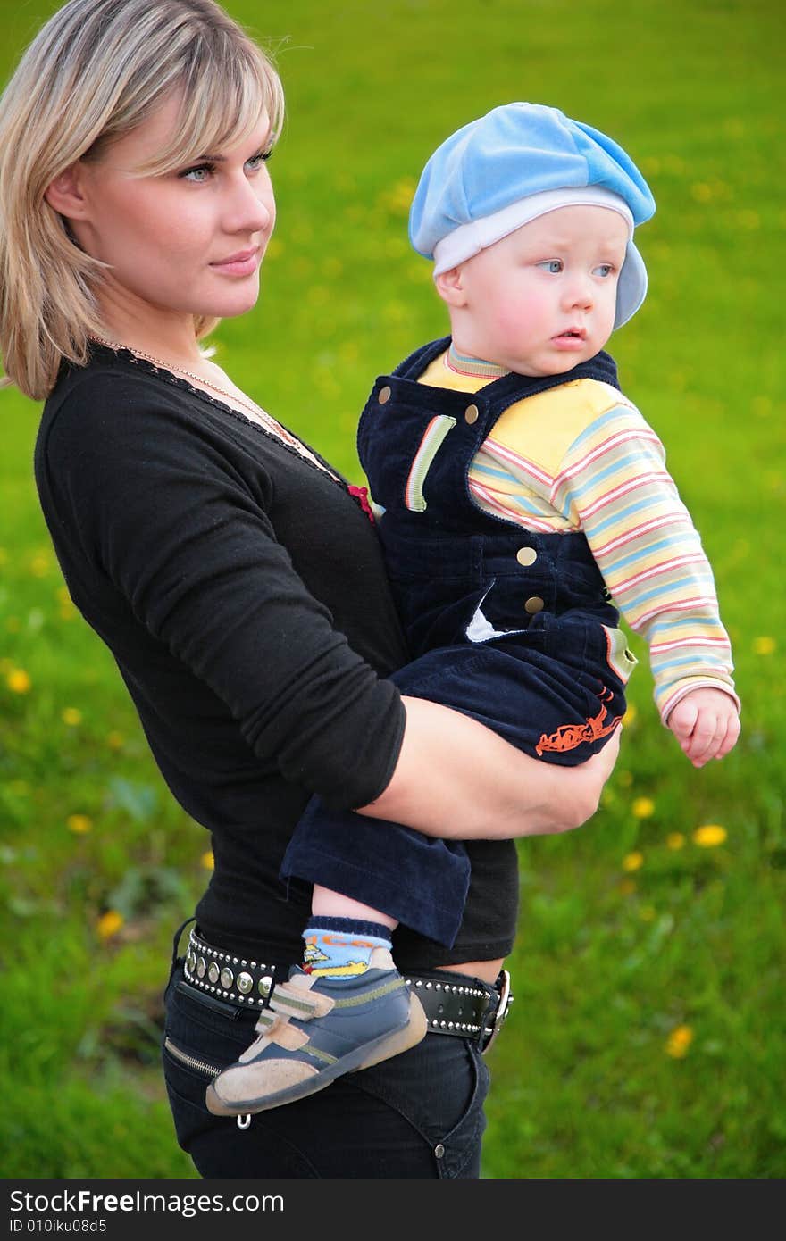 Mother with the child on hands