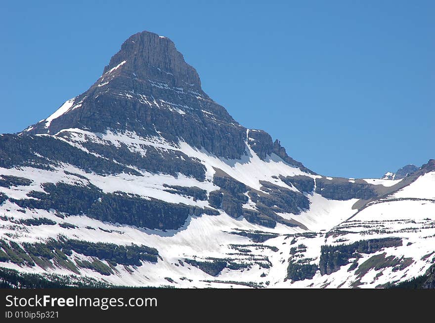 Sharp-edged glacier mountain in glacier national park, montana, united states. Sharp-edged glacier mountain in glacier national park, montana, united states