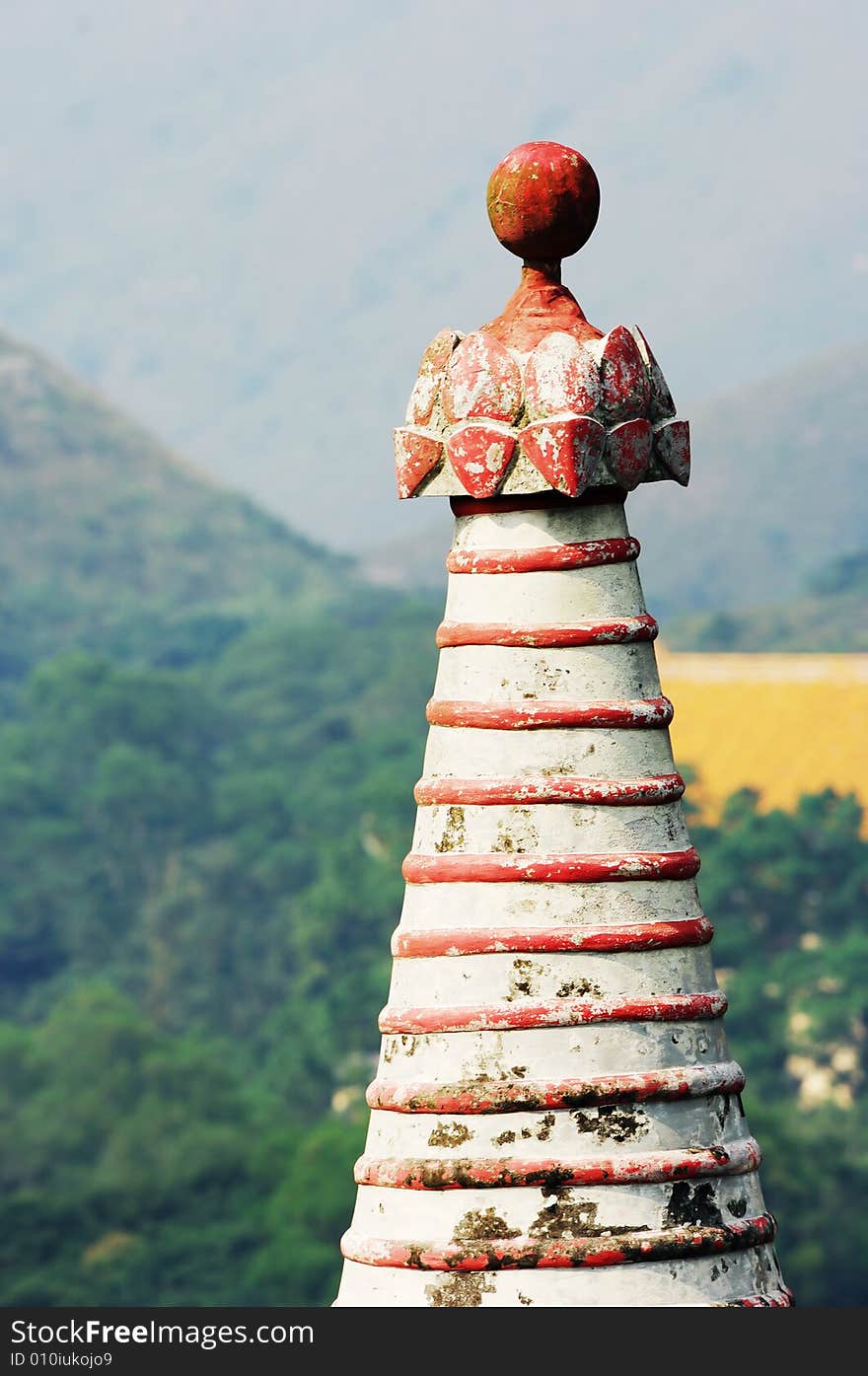 The top of stupa in mountain。