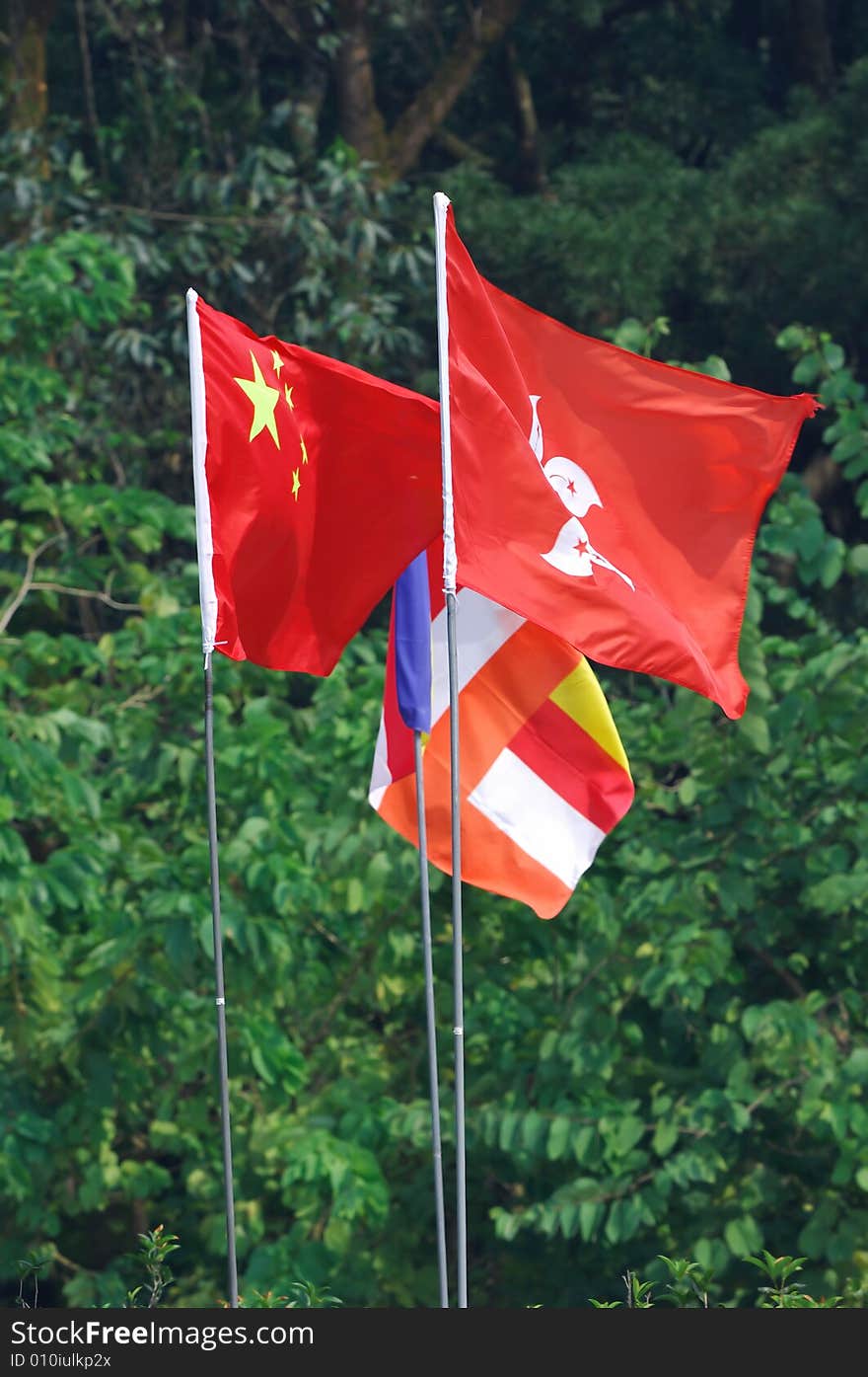 Flags of China and Hongkong S.A.R