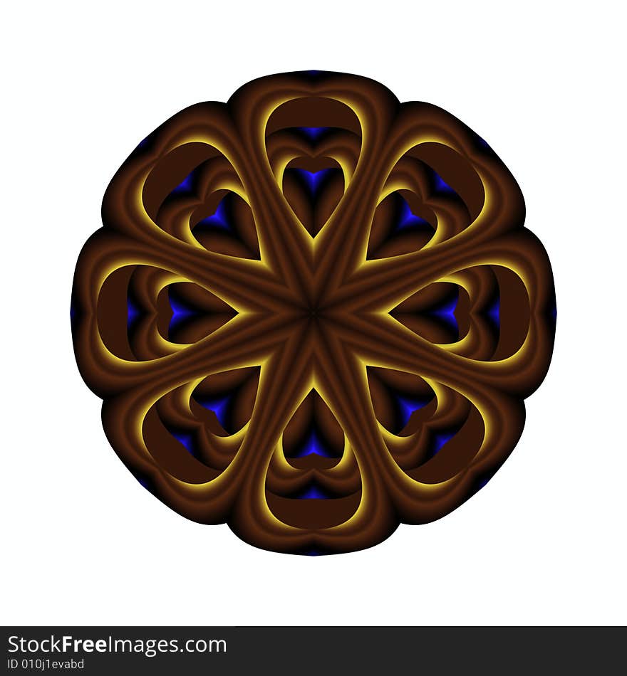 Abstract fractal image resembling an organic pod ball