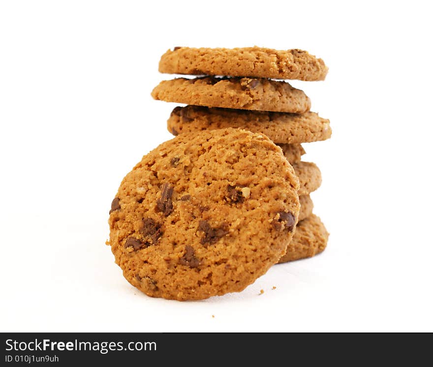 Stack of chocolate chip cookies