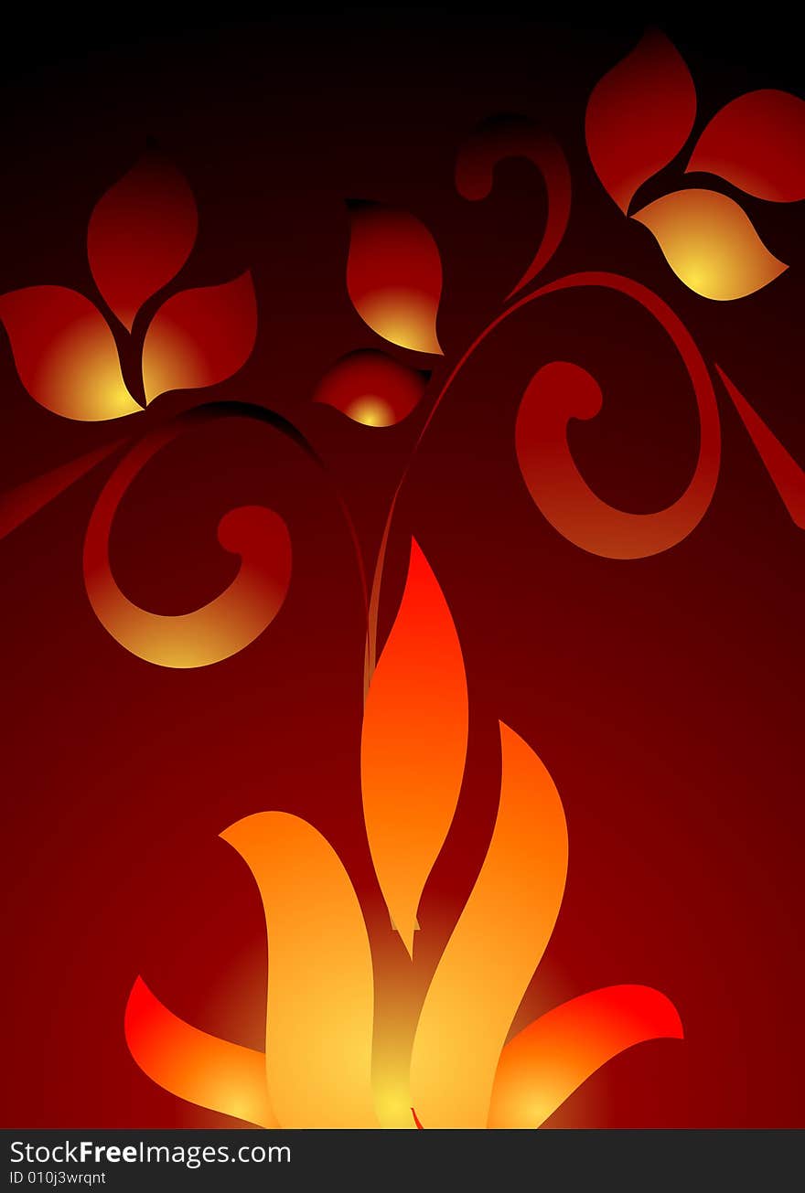 Abstract floral flame background for your new design