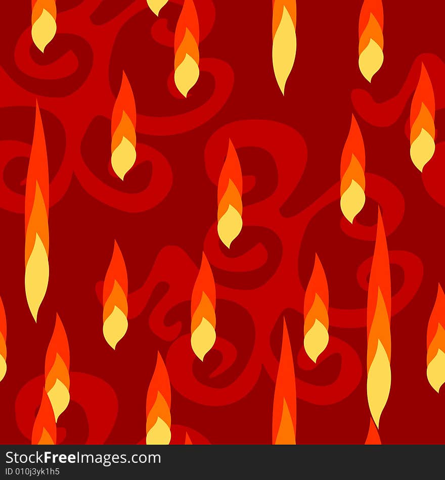 Abstract flame seamless pattern