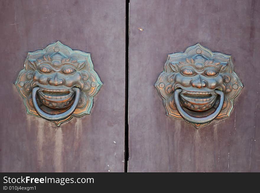 Traditional style door opener for Chinese temple. Traditional style door opener for Chinese temple.