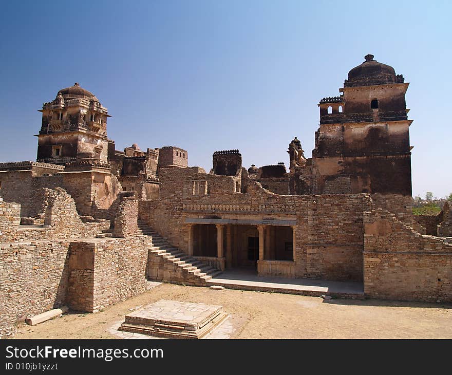 Chittorgarh citadel ruins in Rajasthan, India