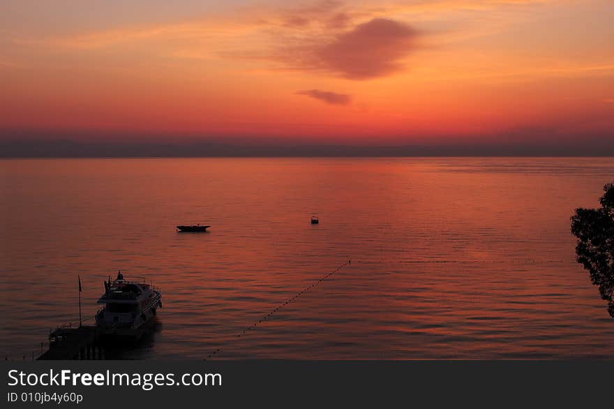 Sunrise over the gulf of Antalya, Turkey. Sunrise over the gulf of Antalya, Turkey.