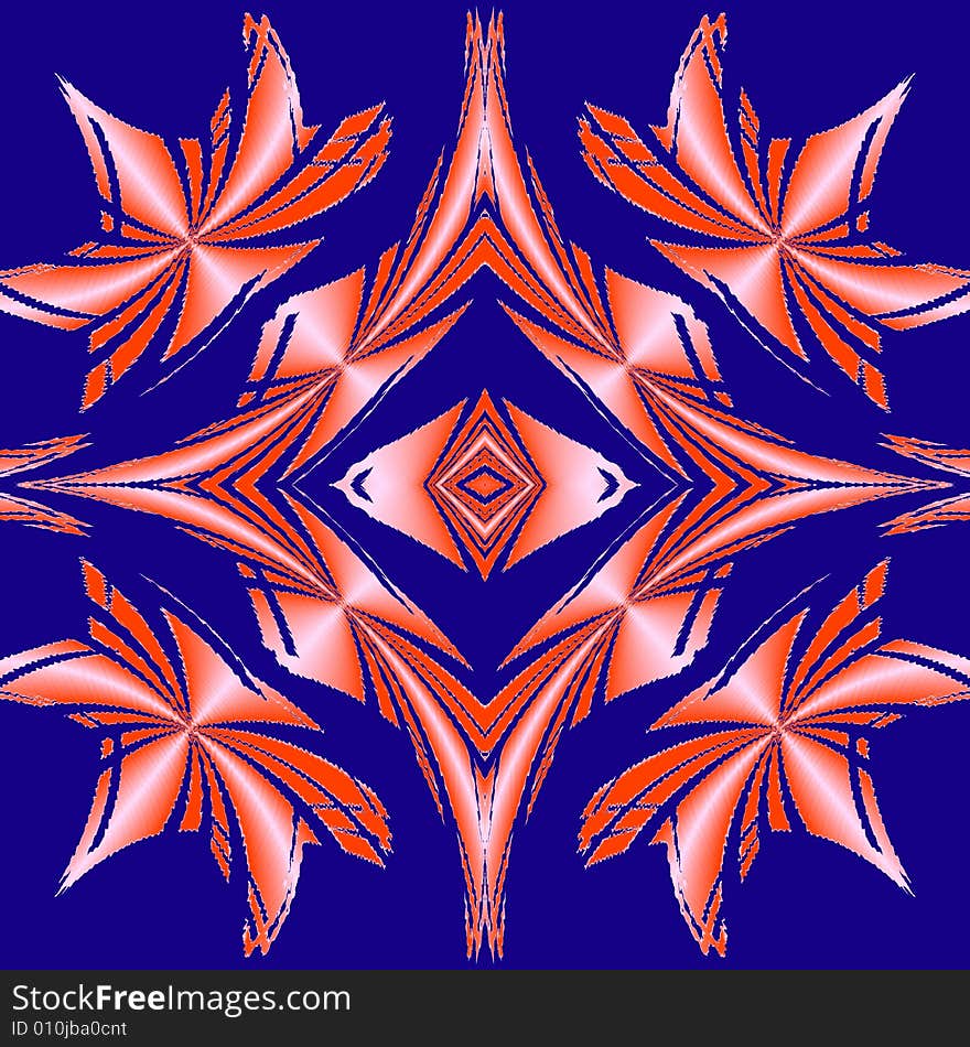 Blue background tile with red star pattern. Blue background tile with red star pattern.