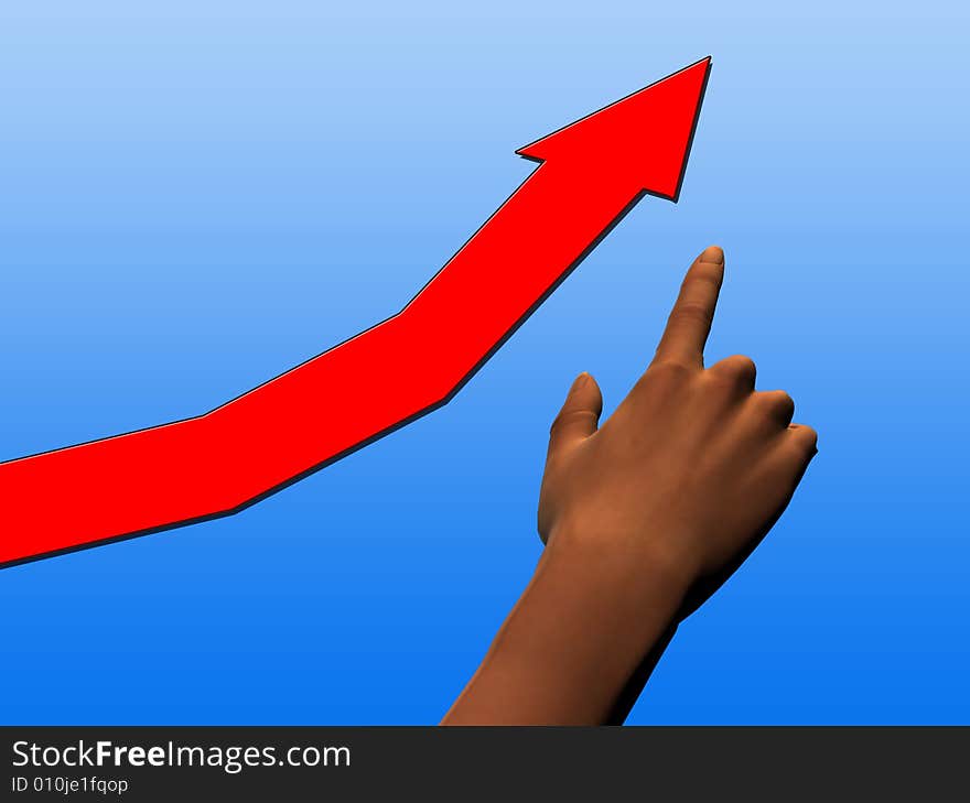 Finger pointing on report with diagrams. Finger pointing on report with diagrams