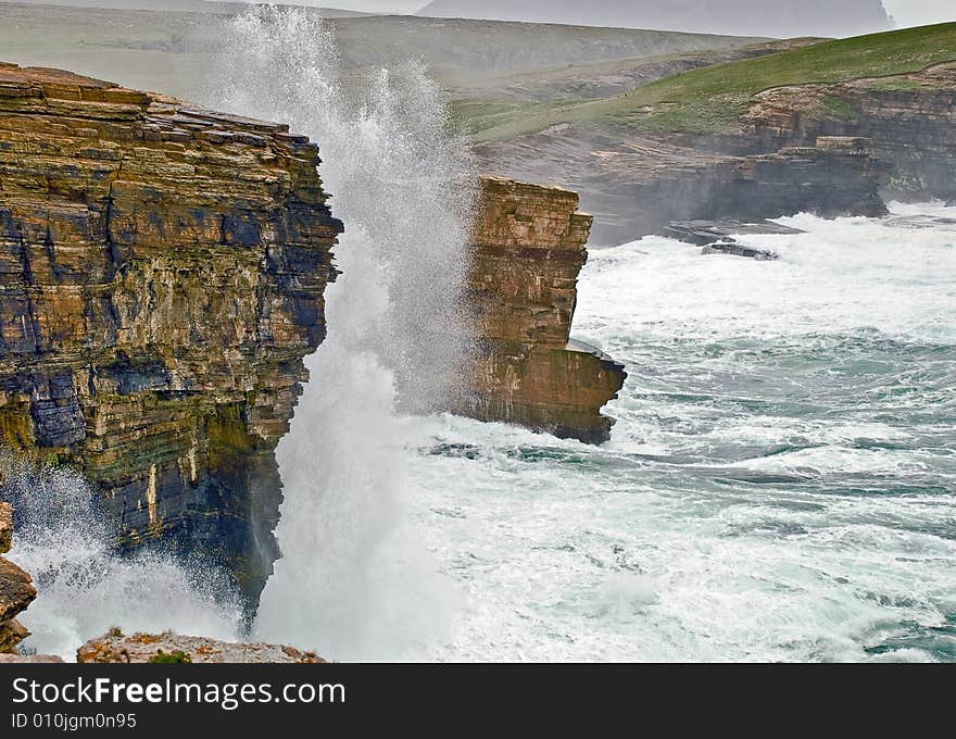 Dramatic landscape at yesnaby's shoreline. Dramatic landscape at yesnaby's shoreline