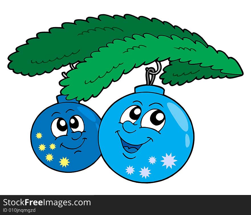 Cute blue Christmas globes - vector illustration. Cute blue Christmas globes - vector illustration.