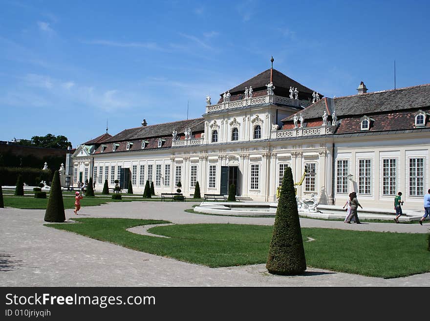 Park of Summer palace Belvedere in Vienna. Park of Summer palace Belvedere in Vienna