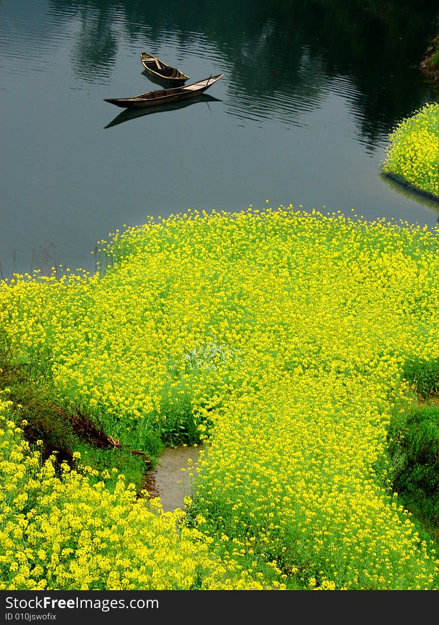 Spring in the Chinese mountain village. Spring in the Chinese mountain village