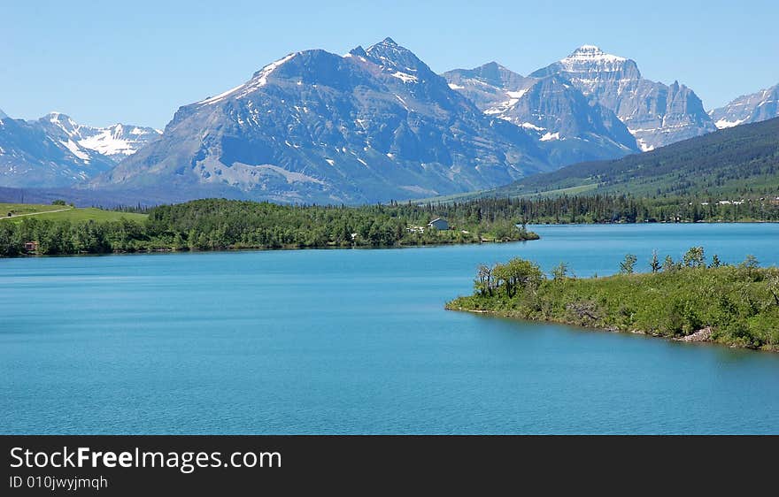 Mountains and lake