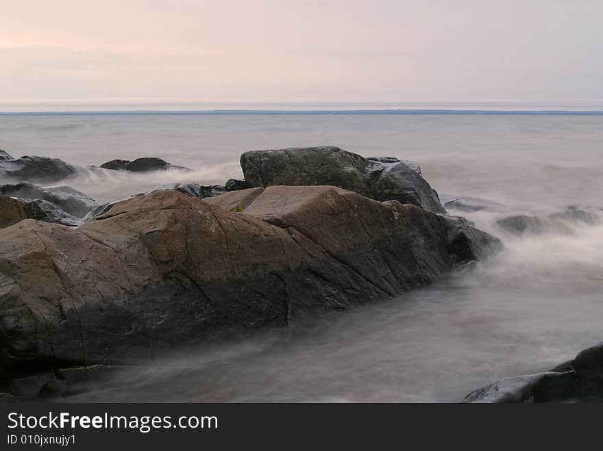 Stones In Grey Water