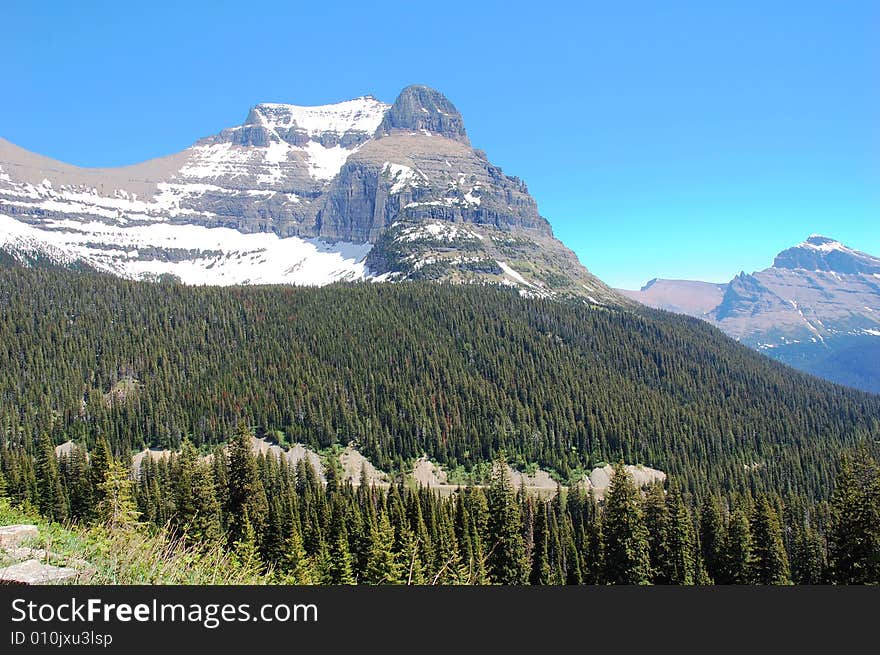 Rocky mountain and hillside forests in glacier national park, montana, united states. Rocky mountain and hillside forests in glacier national park, montana, united states