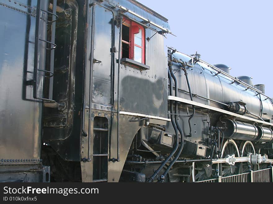 Close up footplate cab of 1927 canadian pacific steam engine. Close up footplate cab of 1927 canadian pacific steam engine