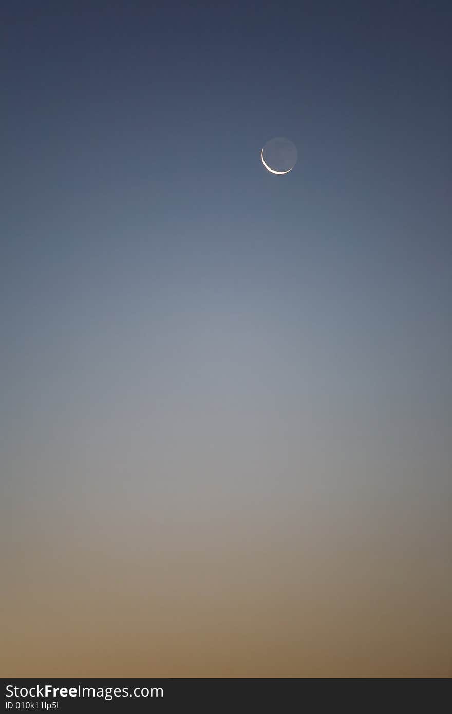 Moon set during sunrise