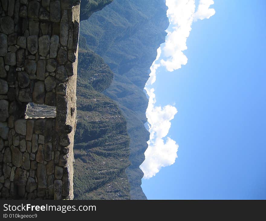 Balcony looking onto mountains