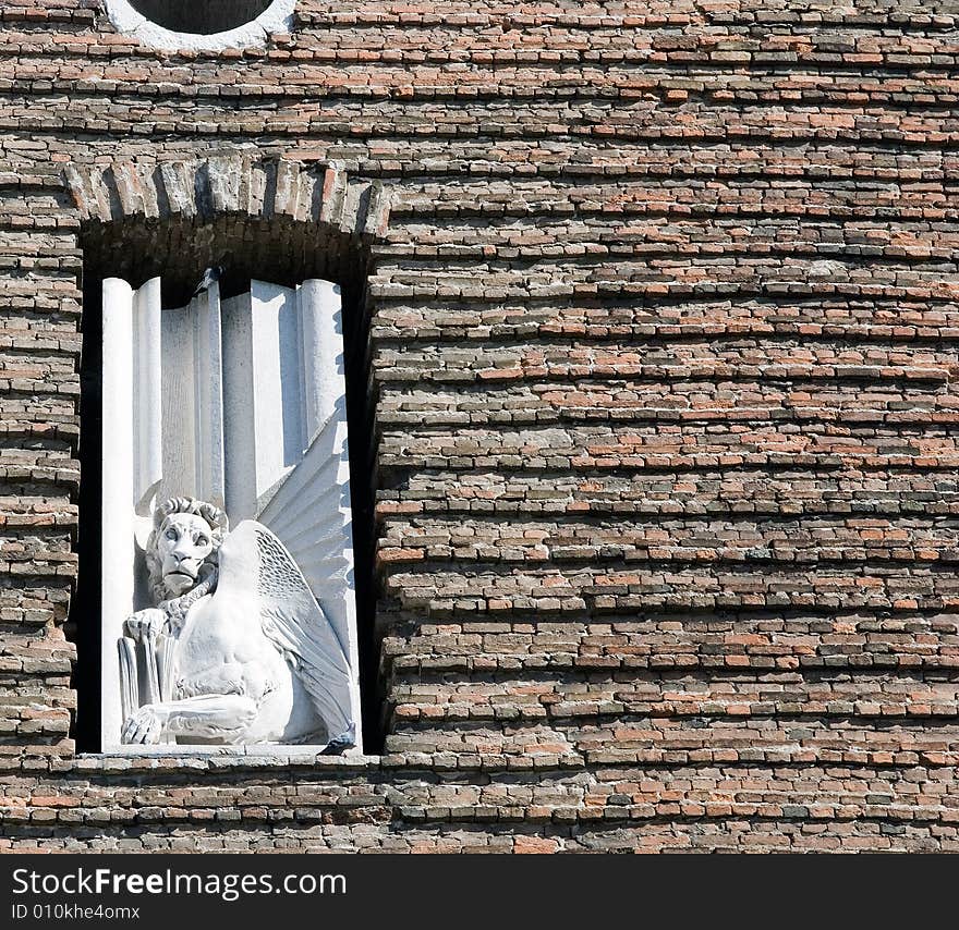 Fragment of wall St. Justine Basilica in Pad-ova Italy