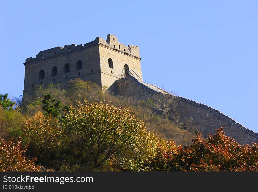 A view of the Great wall in autumn