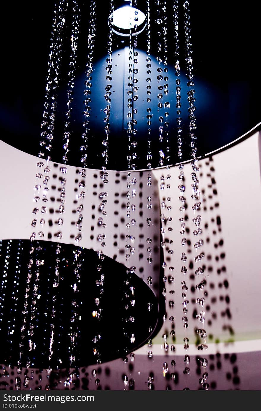 Shining bead under dot light in a shopping mall