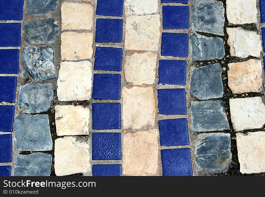 Blue square stones and tiles background