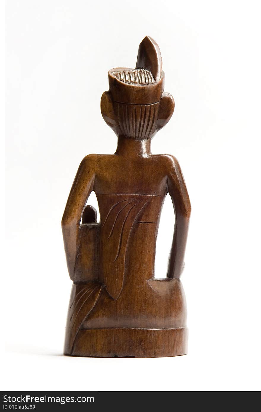 Wooden Figure of an indian from behind. Wooden Figure of an indian from behind