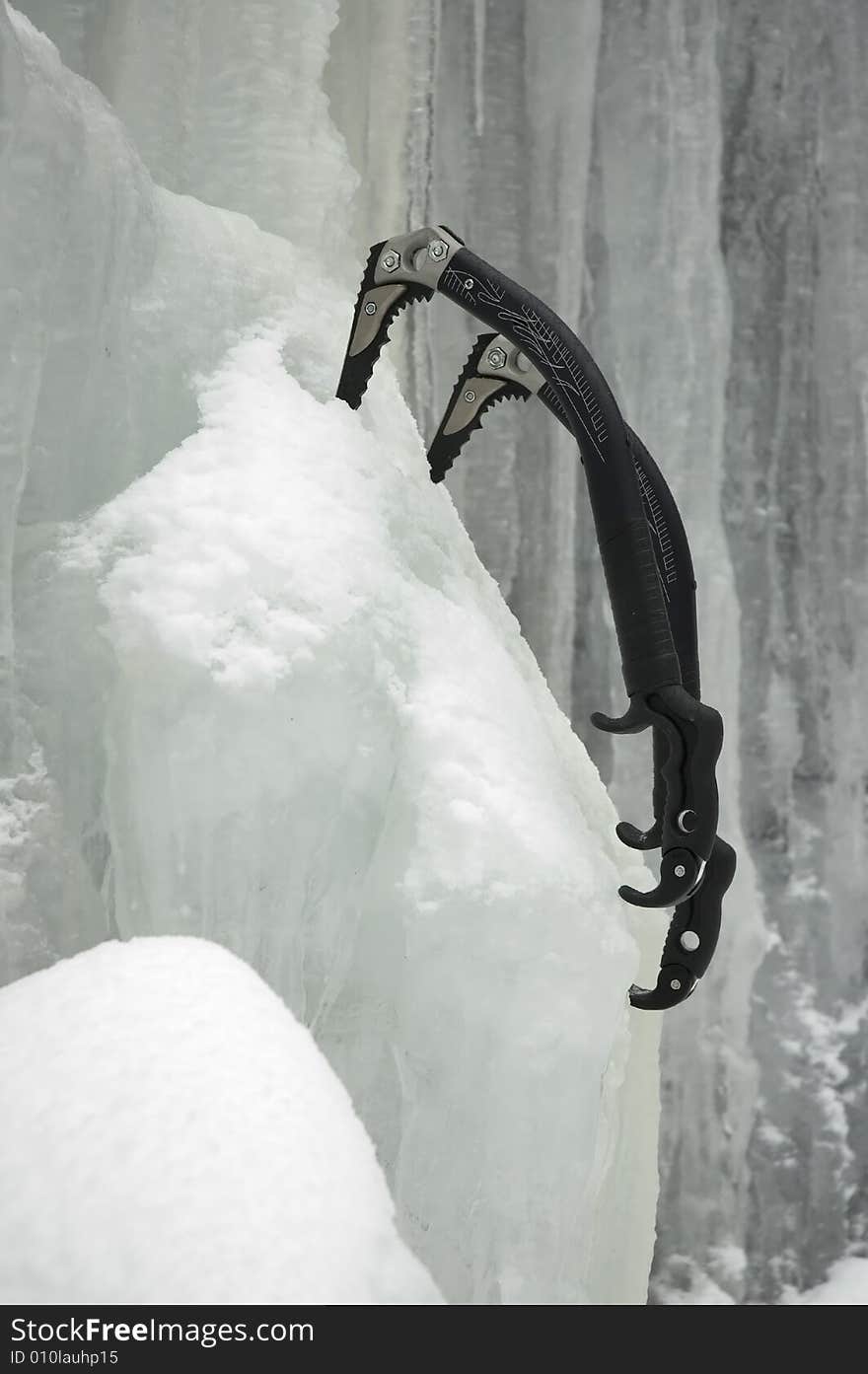 Taking a break from ice climbing