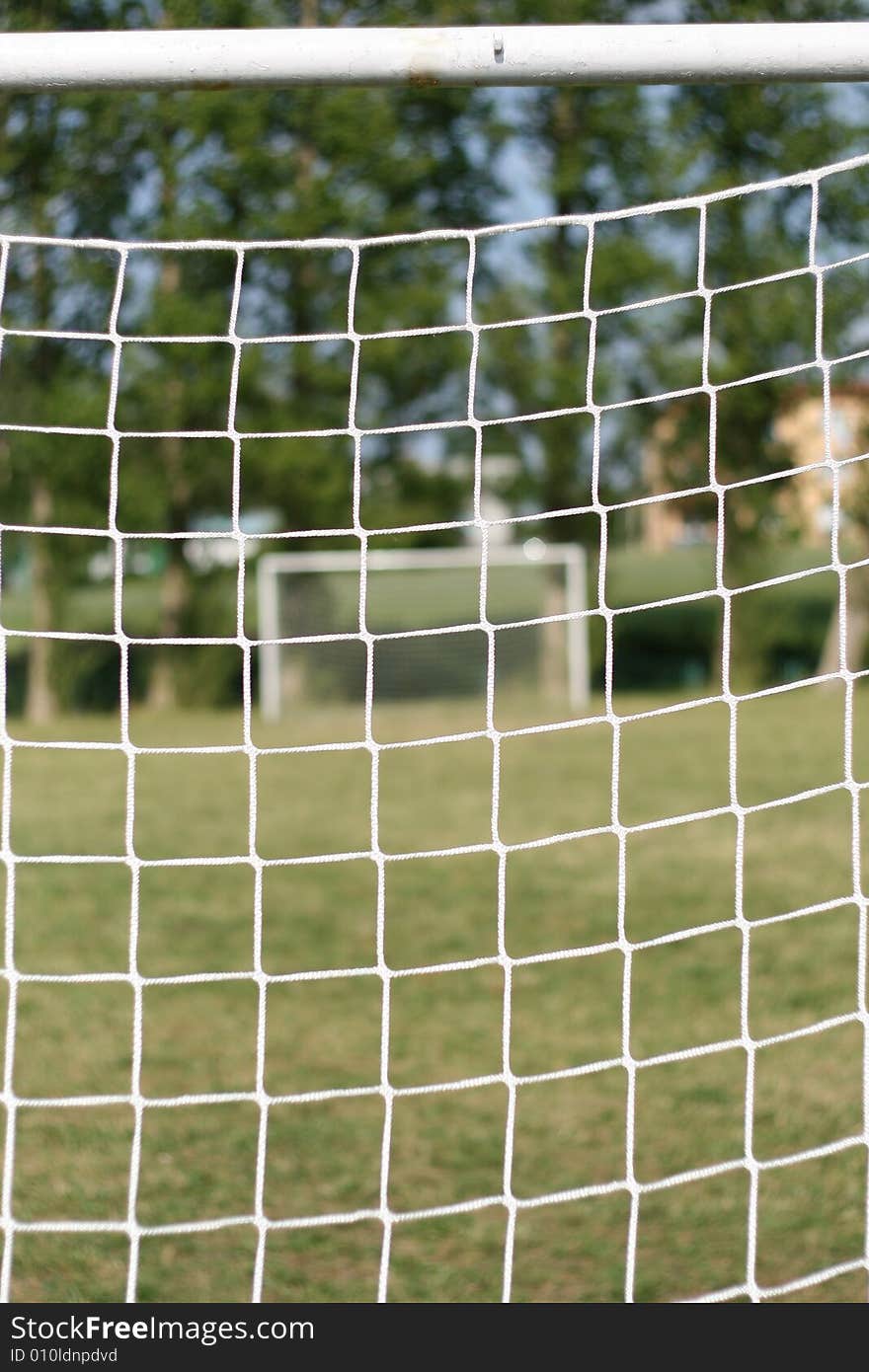 Football goal-posts, goal, net, soccer, field