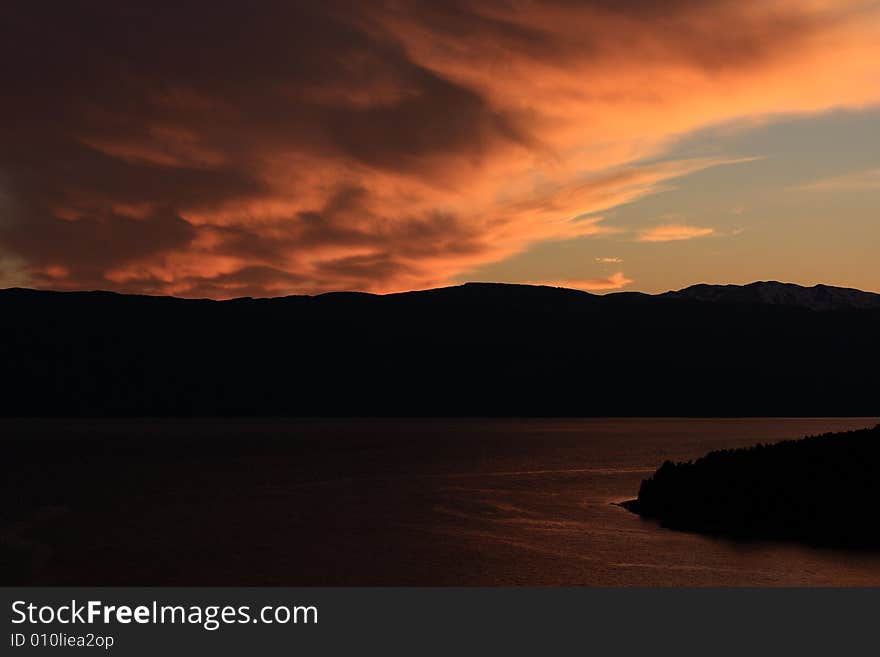 The sun going down in Hardanger Norway. The sun going down in Hardanger Norway