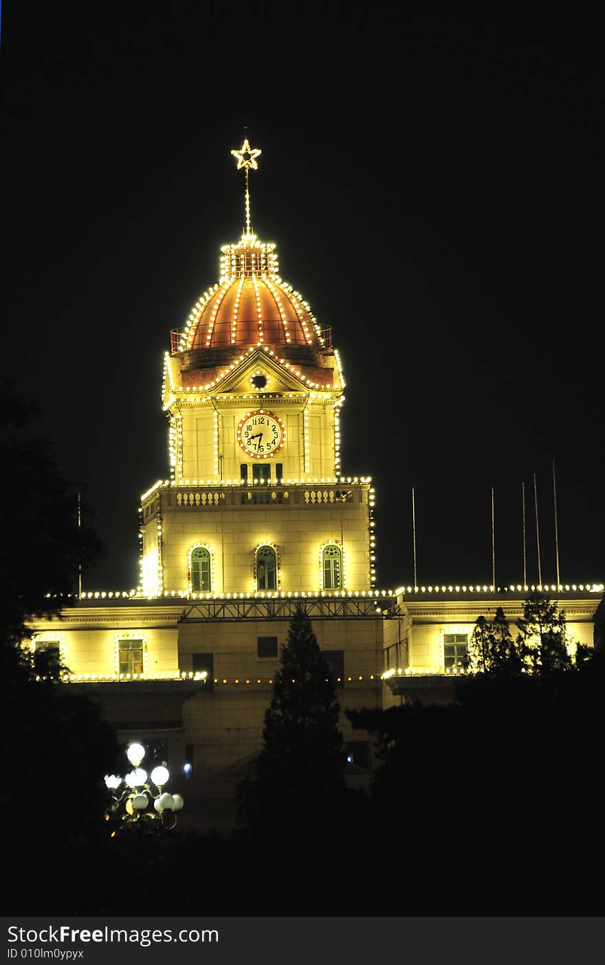 Night scene of old building