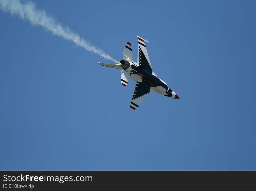 Thunderbird fly at air show in Quebec. Thunderbird fly at air show in Quebec