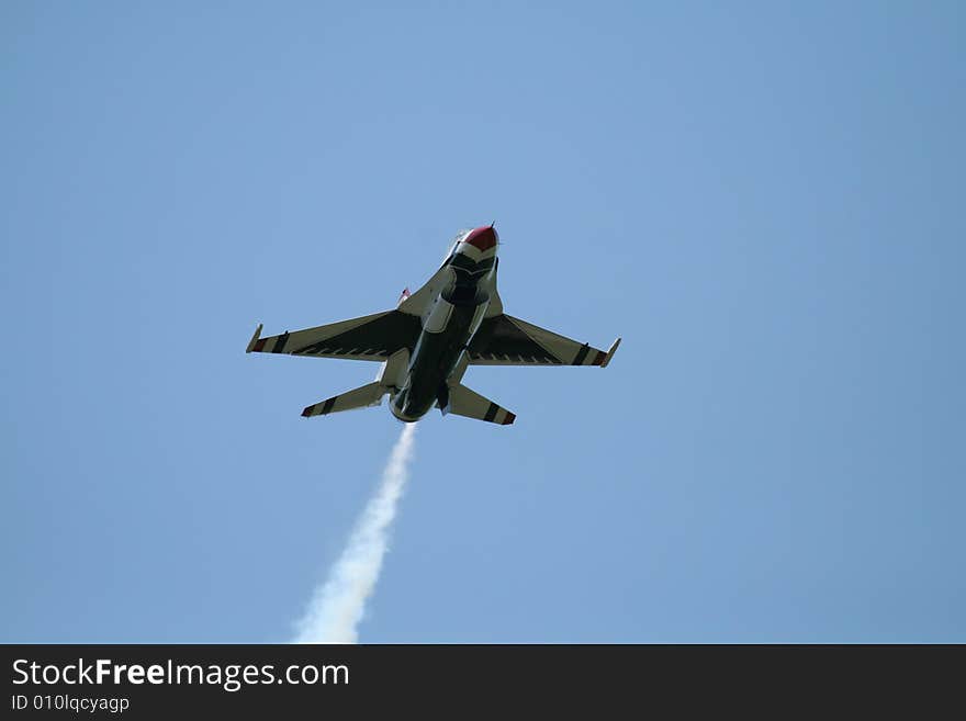 Thunderbird fly at air show in Quebec. Thunderbird fly at air show in Quebec