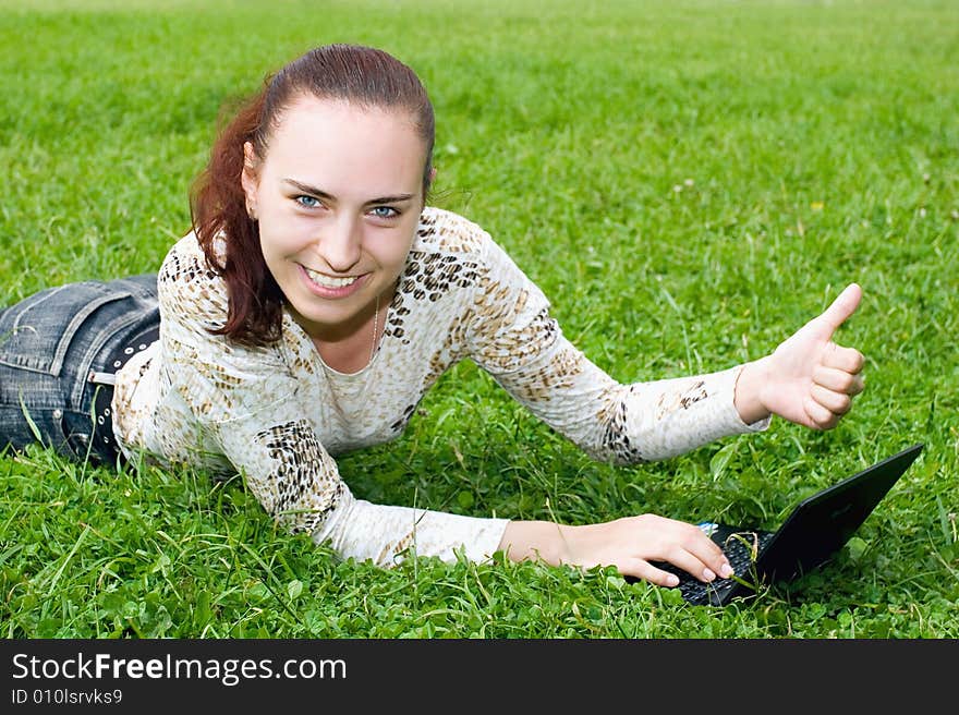 Smiling girl with notebook