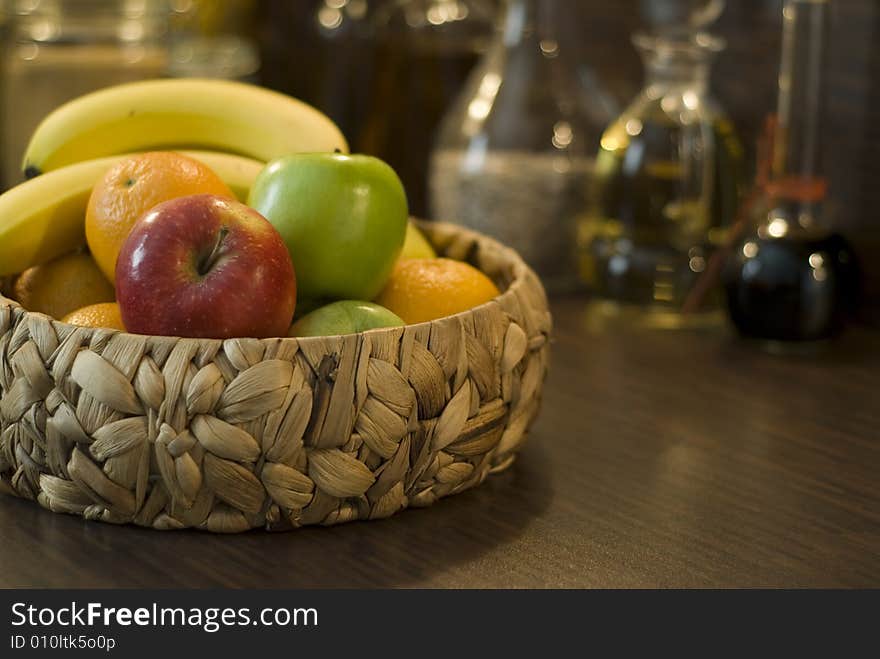 Some fresh fruits in a basket