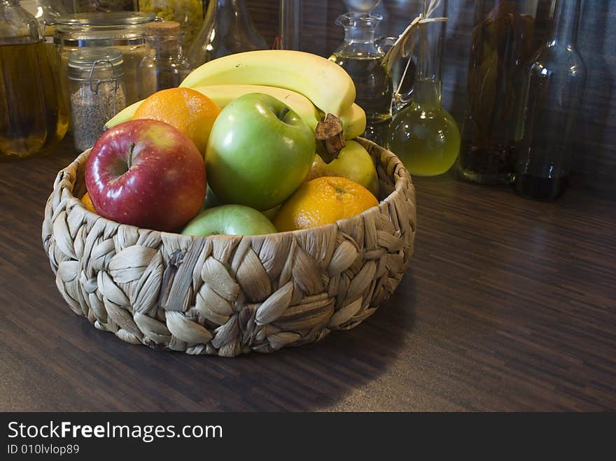 Some fresh fruits in a basket