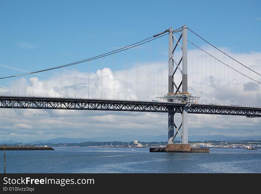 Forth road bridge near edinburgh in scotland