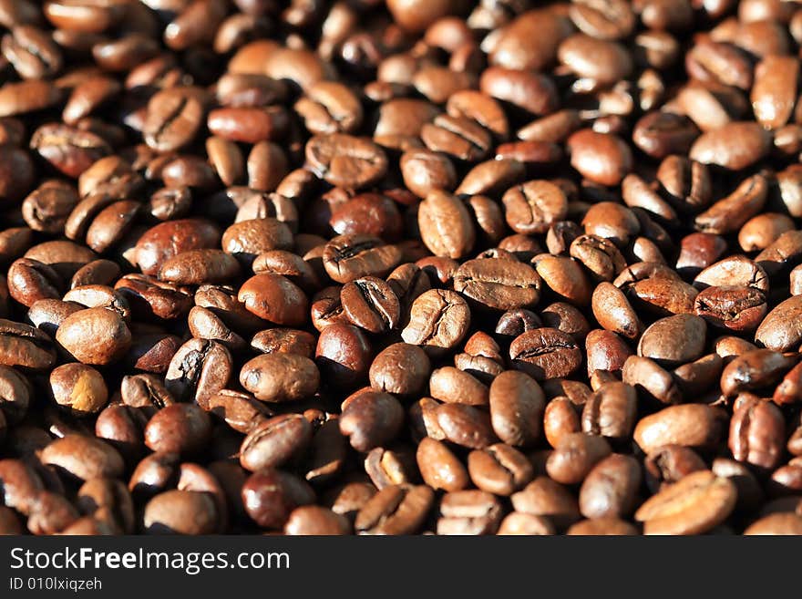 Background made of coffee beans