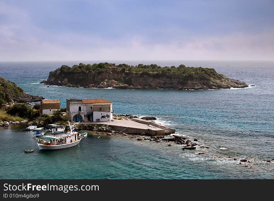 Picture of the seaside town of Kardamili, in Mani peninsula, southern Greece