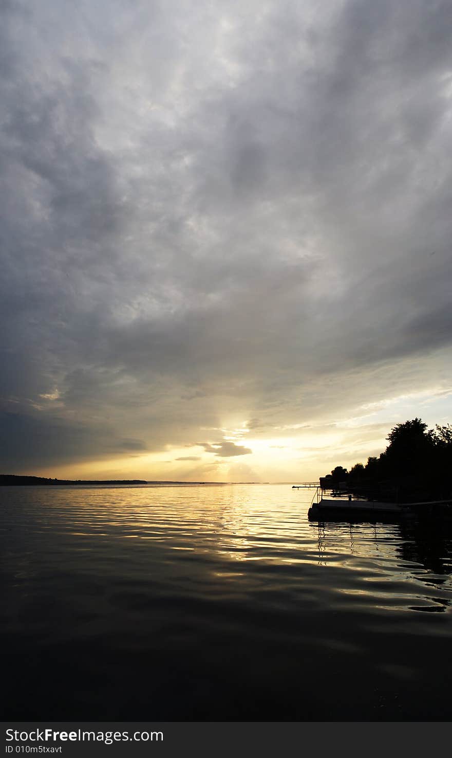 River, sky and sunset