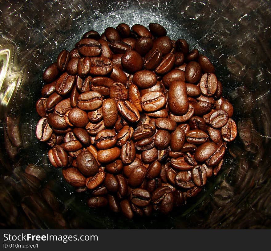 Coffee beans in a jar