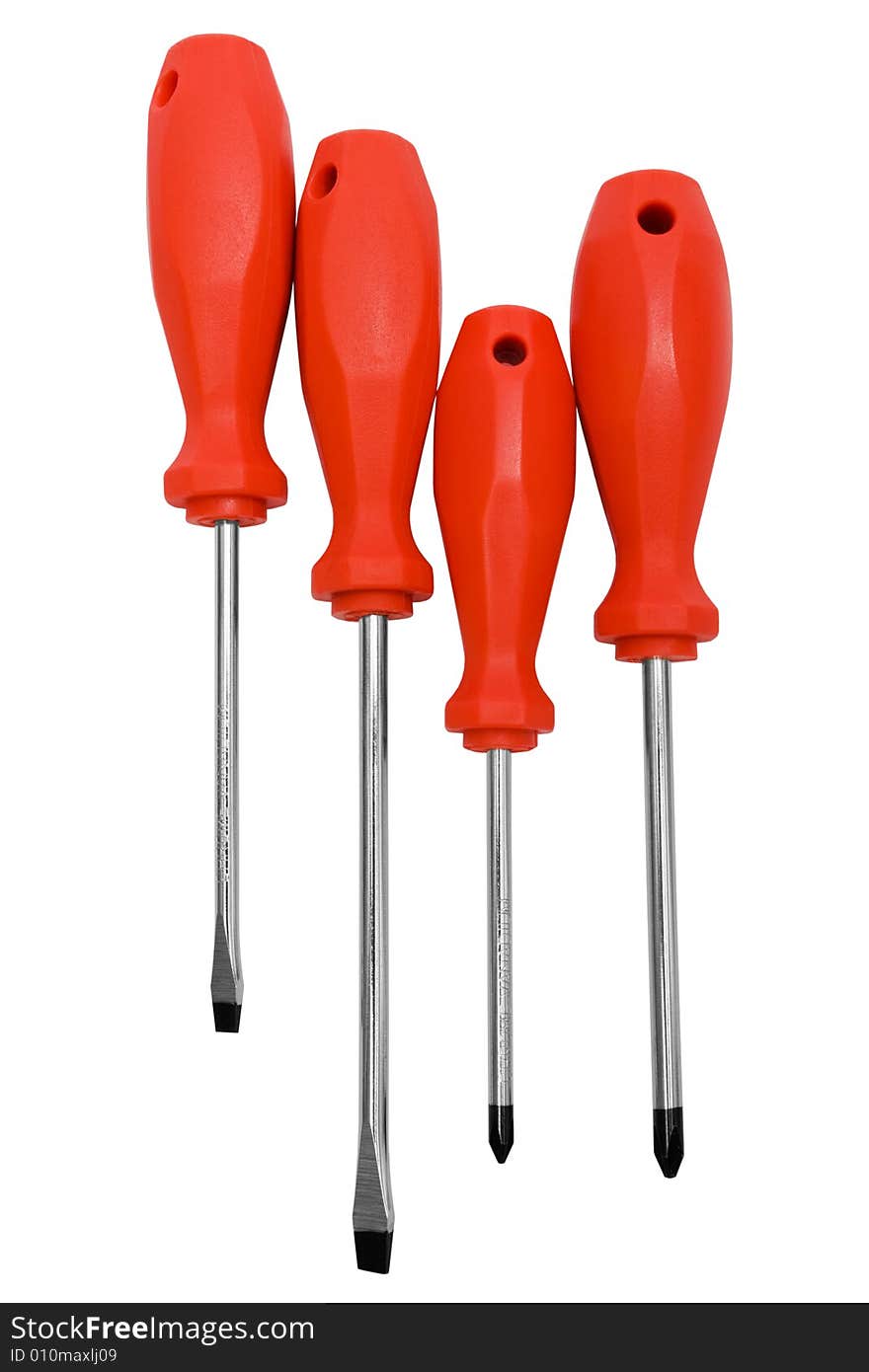 Set of steel screwdrivers